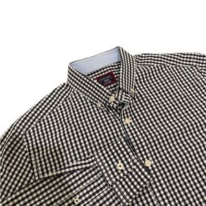 UNTUCKit Navy Blue Checkered Central Otago Slim Long Sleeve Button Up